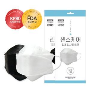식약처인증 국산 KF80 대형 센스케어 황사 마스크 개별포장 1매입 FDA승인